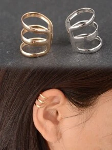 1 件裝女用無孔夾式耳環套裝,時尚鈦鋼耳骨耳釘,個人化珠寶 - 耳夾 - 查看 1