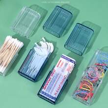 1入組攜帶式清潔桿收納盒,帶有防塵蓋,適用於旅行,透明,可收納膠布、化妝品、口紅、牙刷等小物品 - 彩色 - 查看 11