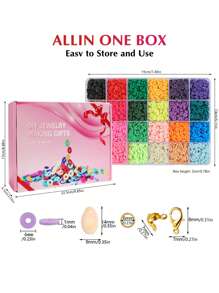 7200顆聚合物黏土珠子手鍊製作套件和1095顆字母珠子手工珠寶製作套件,適用於製作復古風格的珠串友誼手鐲、項鍊,包括吊墜、彈性繩、貝殼等。diy製作工具和材料,適合節日生日禮物 - A款 - 查看 5