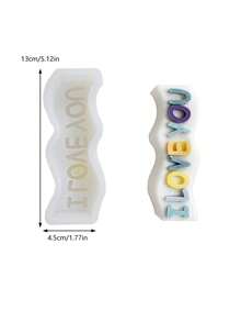 1入diy矽膠模具,可製作我愛你字母形狀的蠟燭/肥皂/樹脂工藝品 - 白色 - 查看 2
