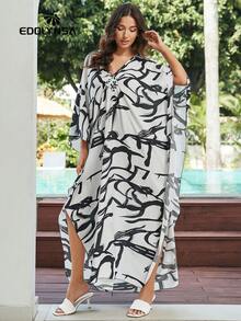 孕妇家居服 领口蝴蝶袖长袍 连衣裙 沙滩裙