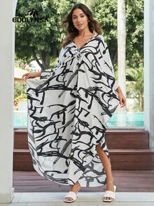 孕妇家居服 领口蝴蝶袖长袍 连衣裙 沙滩裙