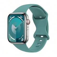 1pc Soft Silicone Waterproof Watch Band For Sports, Compatible With Apple Watch Band In 38mm 40mm 41mm 42mm 44mm 45mm 49mm, Compatible With Apple Watch Series 9 8 Se 7 6 5 4 3 2 1, Unisex - Pine Green - View 10