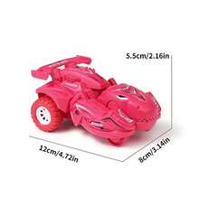 1pc Transformable Abs Dinosaur Car Toy, Impact Deformation Inertial Vehicle Suitable For Children Aged 3-6 Years Old, Blue Dinosaur's Claws,Two Colors Randomly Delivered - Orange - View 3