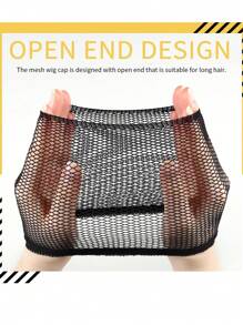 4 piezas Gorro de peluca universal - Negro - Ver 2