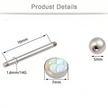 1只彩色舌頭耳環,無鎳,不銹鋼,彩色外觀,輕便的不銹鋼材質適用於日常派對裝飾 - 彩色 - 查看 11