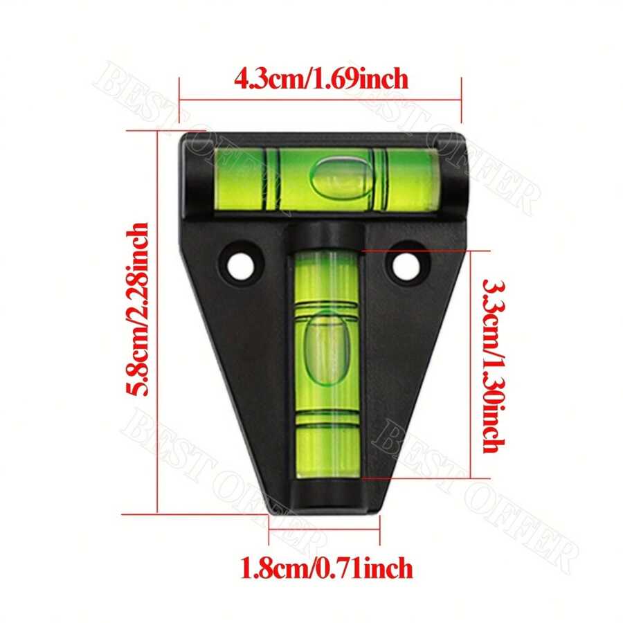 1/2/5pcs Bubble Leveler T-Type Measuring Tool Small Bubble Leveler Measurement And Analysis Instruments Parts And Accessories For Tools & Home Improvement
