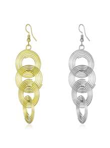 Dangle Earrings With Moving Heart Design, Elegant Long Fashion Earrings For Women, Exaggerated Metal Pendant, Charming Jewelry Gift - Hollow Water Drop - View 33