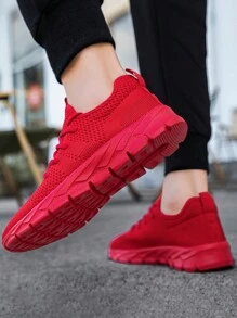 DaoLxi Men Sporty Sneakers Athletic Gym Tennis Shoes Workout Running Casual Shoes Comfortable Footwear Trainers Red - Red - View 4