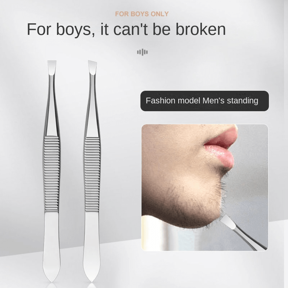 2pcs Stainless Steel Men's Grooming Kit Mustache Trimming Scissors