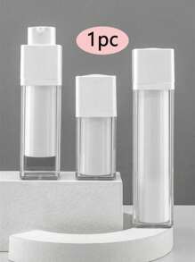 1入組霧面瓶身15ml / 30ml / 50ml多種尺寸的雙層真空乳霜罐,空氣緊密密封擠壓式化妝品收納容器盒,可攜式旅行乳霜保養容器罐,附按壓式泵頭的方形旋轉真空瓶,適用於精華,乳液,旅行收納 - 無色 - 查看 1