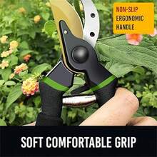 剪枝剪,園藝剪刀,配有鋒利和精確研磨鋼片的植物剪切剪 - 黑色 - 查看 3