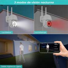 Cámara De Seguridad Wifi Hd 2mp 1080p 360° Visión Nocturna - Blanco - Ver 7