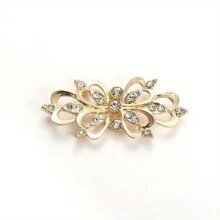 1對實色水晶胸針女士的翻領針,適用於羊毛衫、夾克、外套和連衣裙 - 黑色 - 查看 3