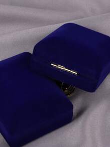 1pc Creative Velvet & Flannel Fabric Jewelry Box For Necklaces & Pendants Packaging & Display - Blue and White - View 6