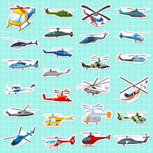 50入組直升機貼紙,可愛卡通交通工具貼紙,適用於水瓶、創意手帳、筆記型電腦、相簿、滑板、旅行箱等物品,學生青少年必備的防水級貼紙包 - 彩色 - 查看 3