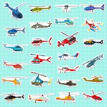 50入組直升機貼紙,可愛卡通交通工具貼紙,適用於水瓶、創意手帳、筆記型電腦、相簿、滑板、旅行箱等物品,學生青少年必備的防水級貼紙包 - 彩色 - 查看 2