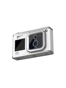 4k高清光學雙鏡頭數碼相機,雙屏自拍相機,適合旅遊-白色 - 白色 - 查看 3