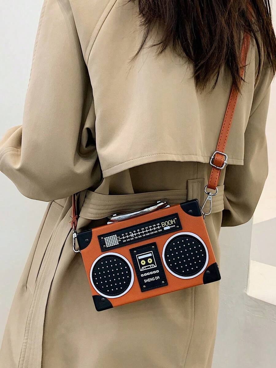 Mini Có thể mang đi Đài Túi xách tay - màu nâu - Xem 1