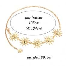 1pc Bold Metallic Accessory Waist Chain Pendant, Fashion Body Chain For Women's Daily Wear Or Dress Decoration - Multicolor - View 9