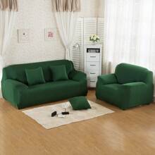 TOPCHANCES Stretch L-Shaped Sofa Slipcovers, Sectional Sofa Covers Corner Sofa Slipcover Furniture Protector With 2 Pieces Pillowcase For 3 Seater + 3 Seater Corner Sofa - 墨綠色 - 查看 4