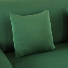 TOPCHANCES Stretch L-Shaped Sofa Slipcovers, Sectional Sofa Covers Corner Sofa Slipcover Furniture Protector With 2 Pieces Pillowcase For 3 Seater + 3 Seater Corner Sofa - 墨綠色 - 查看 5