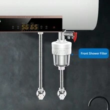 1pc Pre-Shower Filter, Built-In Cartridge - Filter Impurities, Simple Style, For Home Faucet Shower Water Heater Washing Machine Inlet Pipe Cartridge Bath Filter Simple Water Purifier, White - White - View 8