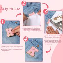 2pcs Ladies Golden Edge 4 Colors English Letters Hot Melt Glue Ironing Wool Embroidery Patches Decorate Bags And Clothes