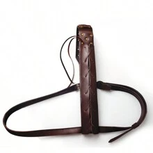 Medieval Knight Pu Leather Viking Sword Sheath Renaissance Style Brown Retro Sword Sheath, Perfect For Drama Cosplay/Antique Collection - Brown - View 3