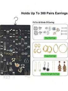 1pc Multi-Purpose Sunglasses/Glasses Holder With Hooks, Wall Hanging Felt Organizer For Hairbands, Hair Ties, Headbands, Necklaces And Earrings, Suitable For Horizontal Placement In Living Room And Other Scenes