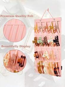 1pc Multi-Purpose Sunglasses/Glasses Holder With Hooks, Wall Hanging Felt Organizer For Hairbands, Hair Ties, Headbands, Necklaces And Earrings, Suitable For Horizontal Placement In Living Room And Other Scenes