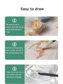 Paint By Number For Adults, Acrylic Easy Paint By Numbers For Adults Beginner, DIY Painting By Numbers For Gift Home Wall Decor 20 W X 20 L/30 W X 30 L - Blue - View 7