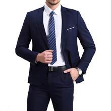 Saco Blazer Negro, Casual Hombre Moda, Confort Fit Premium - Azul Marino - Ver 3