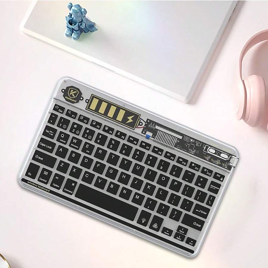 Wireless Bluetooth Keyboard Ultra-Thin Transparent Backlight Silent Portable Bluetooth Keyboard Suitable For Android Ios Windows