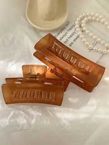 1入簡約透明髮夾,適用於女性優雅且時尚的髮型造型 - 彩色 - 查看 3