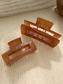 1入簡約透明髮夾,適用於女性優雅且時尚的髮型造型 - 彩色 - 查看 2