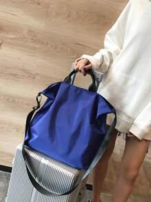 Simple Large Capacity 2pcs/Set Shopping Bag With Shoulder Strap, Tote Bag And Handbag - Blue - View 1