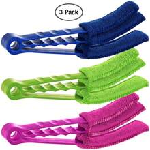Window Blinds Duster, 3 Pcs Brush For Air Conditioner Shutters Dust Collector Cleaning Cloth Tool - Multicolor - View 3