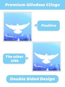 跨境蜂鳥防撞窗貼白色靜電玻璃裝飾,適用於客廳,臥室,推拉門及窗戶 - 彩色 - 查看 4