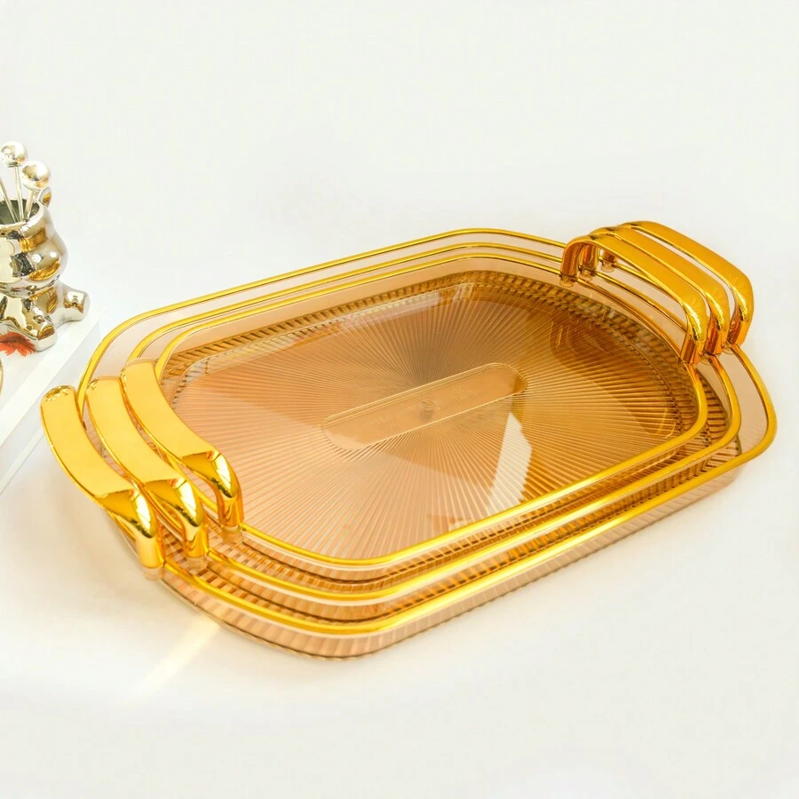 Set di 3 piatti in acrilico per frutta, ciotola per caramelle, piatti decorativi, piatti per antipasti a forma ovale, ciotola per snack, contenitore per noci e frutta, per feste, ristoranti, cucine, regali di Natale