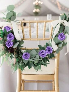 5pcs/Set Artificial Glitter Foam Roses Handmade Material DIY Suitable For Valentine'S Day Wedding Queue Holiday Decoration - Purple - View 9