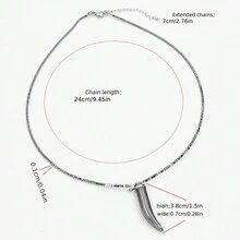 時尚男女黑色瑪瑙串珠項鍊,時尚珠寶禮物 - 槍黑色 - 查看 12