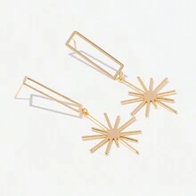 1pair Fashionable Creative Metal Geometric Drop Earrings - Geometric Earrings - View 5