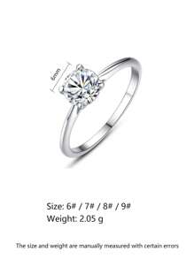 AETOLIA 1枚簡約s925純銀戒指,訂婚女戒,八心八箭精緻婚禮高檔珠寶,情人節禮物 - 銀色 - 查看 8