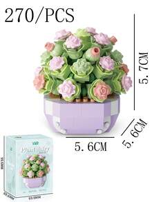 組裝盛開的人造花套裝,包含向日葵、薰衣草等,是女孩與節日的創意桌面裝飾禮物 - 黑與白 - 查看 5