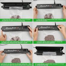 1pc Household Vacuum Packaging Machine Automatic Vacuum Sealer Food Saver Mini Heat Sealing Machine - Black - View 7