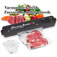 1pc Household Vacuum Packaging Machine Automatic Vacuum Sealer Food Saver Mini Heat Sealing Machine - Black - View 3