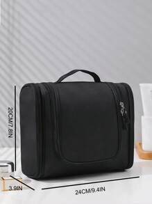 男女掛式化妝包,旅行化妝袋組織器,多功能高容量防水洗漱袋,化妝品沙灘袋沙灘必需品沙灘毛巾組織器沙灘用品假日袋假日必需品夏季假期 - 黑色 - 查看 5