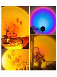 1pc Sunset Projection Lamp, Creative Led Decorative Atmosphere Light, Romantic Night Light, 7 Colors & 13 Modes Optional, Suitable For Bedroom, Cafe, Valentine's Day Decoration