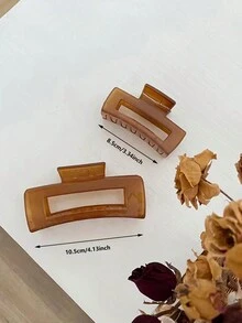 1入簡約透明髮夾,適用於女性優雅且時尚的髮型造型 - 彩色 - 查看 6